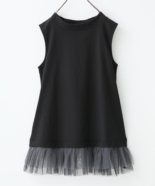 osharewalker(オシャレウォーカー)の「【廃盤】『裾チュールドッキングタンクトップ』(タンクトップ・レディース・ライトグレー/ブラック・1/2)」の6枚目の写真