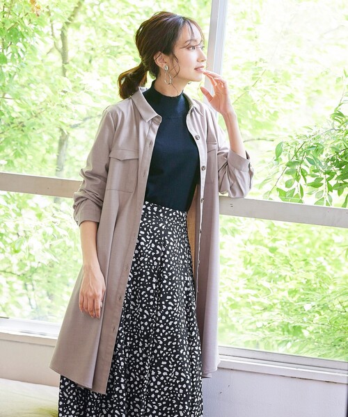 Tiaclasse（ティアクラッセ）の「【洗える】小顔効果も叶う、CPOチュニックワンピース（ワンピース・レディース・グレイッシュベージュ/チャコールグレー/ブルー系その他/グレー系その他・M/L）」の16枚目の写真