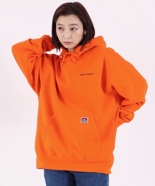 BEN DAVIS（ベンデイビス）の「【 BEN DAVIS （ ベンデイビス ）】HEAVY SWEAT HOODIE/ ヘビー スウェット パーカー（パーカー・メンズ・アイボリー/オレンジ系その他5/オレンジ/グリーン系その他/ブラック/カーキ/ロイヤルブルー/ホワイト/オフホワイト/グリーン系その他2/パープル系その他3/ネイビー/チャコール・MEDIUM/LARGE/X-LARGE/SMALL）」の13枚目の写真