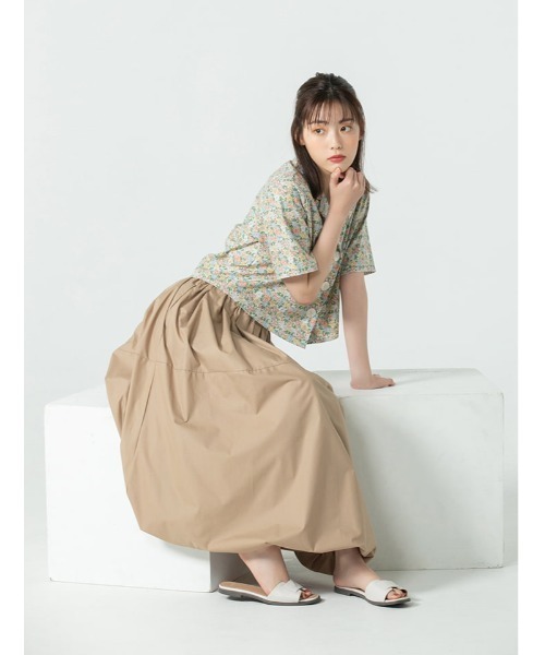fifth calin(フィフスカラン)の「ウエストゴムバルーンスカート(スカート・レディース・ブラック/ベージュ・MEDIUM)」の4枚目の写真