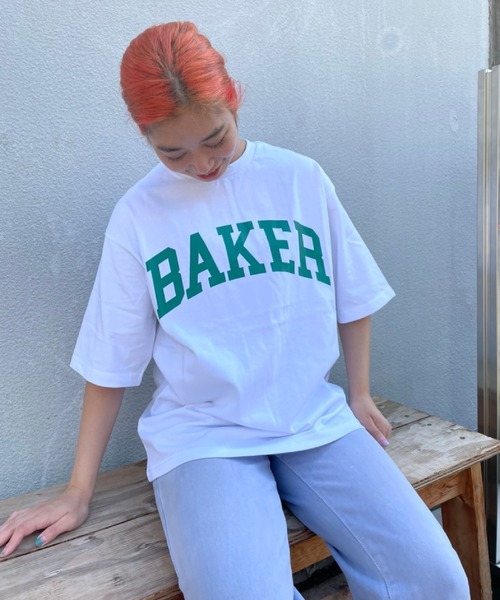 bonjour bonsoir（ボンジュール　ボンソワール）の「【bonjour bonsoir/ボンジュール・ボンソワール】BAKER カレッジビッグTシャツ（Tシャツ/カットソー・メンズ・ブラック/ベージュ/ホワイト・S/L/M）」の9枚目の写真