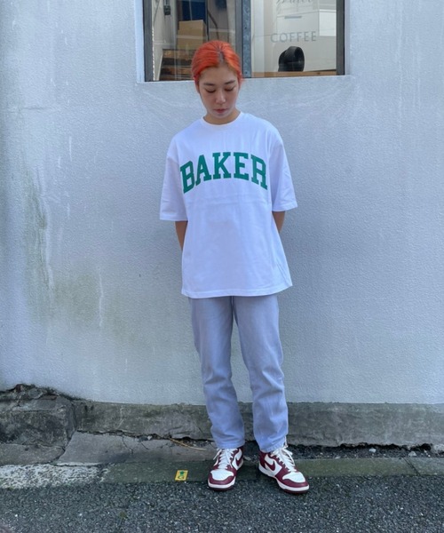 bonjour bonsoir（ボンジュール　ボンソワール）の「【bonjour bonsoir/ボンジュール・ボンソワール】BAKER カレッジビッグTシャツ（Tシャツ/カットソー・メンズ・ブラック/ベージュ/ホワイト・S/L/M）」の13枚目の写真