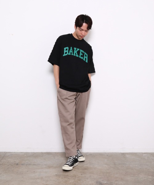 bonjour bonsoir（ボンジュール　ボンソワール）の「【bonjour bonsoir/ボンジュール・ボンソワール】BAKER カレッジビッグTシャツ（Tシャツ/カットソー・メンズ・ブラック/ベージュ/ホワイト・S/L/M）」の10枚目の写真