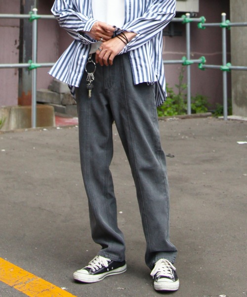 UNCORD(アンコード)の「【UNCORD】センターシームストレートデニムパンツ(デニムパンツ・メンズ・サックスブルー/ブラック/グレー/アイボリー/ブルー/ネイビー・MEDIUM/LARGE/X-LARGE)」の4枚目の写真