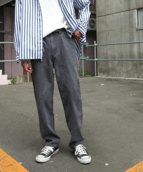 UNCORD(アンコード)の「【UNCORD】センターシームストレートデニムパンツ(デニムパンツ・メンズ・サックスブルー/ブラック/グレー/アイボリー/ブルー/ネイビー・MEDIUM/LARGE/X-LARGE)」の8枚目の写真