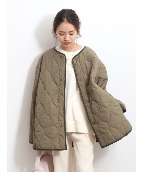 Ungrid(アングリッド)の「【WEB限定】キルティングライナールーズブルゾン(ブルゾン・レディース・ブラック/オフホワイト/カーキ/オレンジ/ミント・FREE)」の4枚目の写真