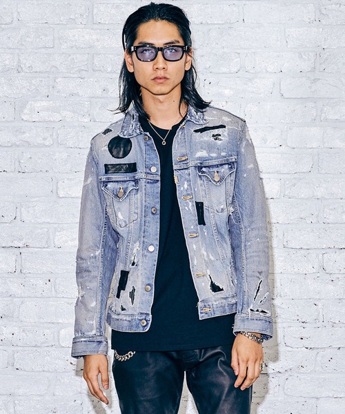 CRIMIE（クライミー）の「CRASH USED STRETCH SELVEDGE DENIM JACKET / クラッシュ ユーズド ストレッチ セルビッジ デニム ジャケット（デニムジャケット・メンズ・インディゴブルー/ブラック・M/XL/S/L/XXL）」の8枚目の写真