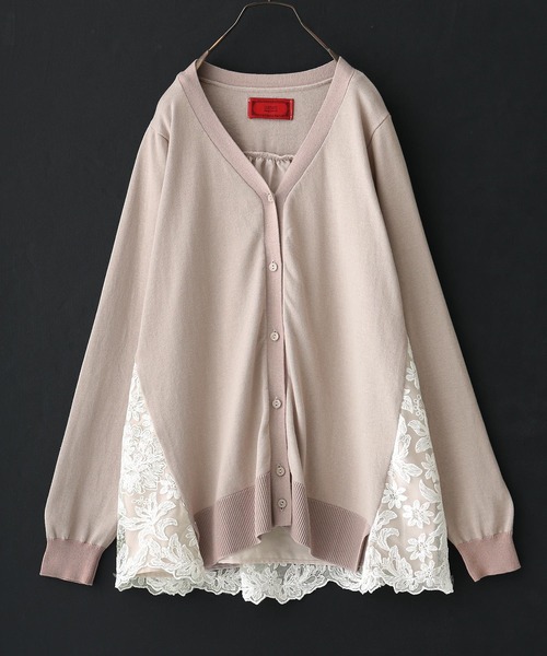 osharewalker（オシャレウォーカー）の「【廃盤】『バックレース切替ニットカーディガン』（カーディガン/ボレロ・レディース・ベージュ/チャコール・1/2）」の17枚目の写真