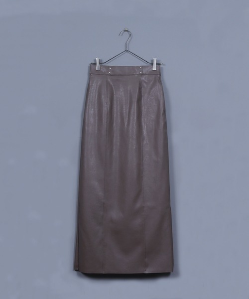 &g'aime（アンジェム）の「【&g’aime】レザータイトロングスカート（スカート・レディース・ブラック/モカ・FREE）」の7枚目の写真