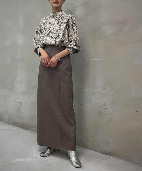 &g'aime（アンジェム）の「【&g’aime】レザータイトロングスカート（スカート・レディース・ブラック/モカ・FREE）」の16枚目の写真