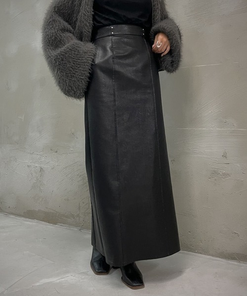 &g'aime（アンジェム）の「【&g’aime】レザータイトロングスカート（スカート・レディース・ブラック/モカ・FREE）」の17枚目の写真