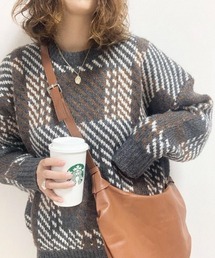 ABITOKYO | 【ABITOKYO ORIGINAL】配色ニットジャガードチェックプルオーバー(ニット/セーター)