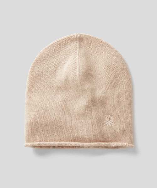 BENETTON (UNITED COLORS OF BENETTON)(ベネトンユナイテッドカラーズオブベネトン)の「ウールミニロゴニット帽・ワッチキャップ(ニットキャップ/ビーニー・レディース・ピンク/ベージュ/オフホワイト/ブルーグリーン/グレー・ONE SIZE)」の1枚目の写真