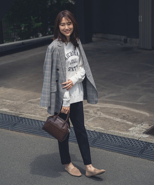 GLOBAL WORK（グローバルワーク）の「チェックダブルジャケット/215641（ダウンジャケット/コート・レディース・ダークブラウン/グレー系その他・FREE）」の6枚目の写真