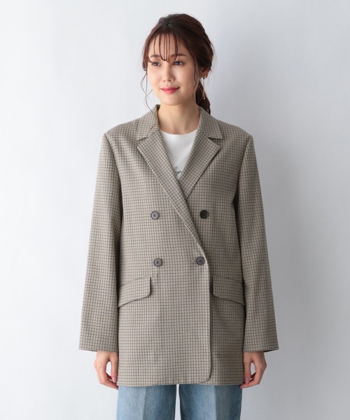 GLOBAL WORK（グローバルワーク）の「チェックダブルジャケット/215641（ダウンジャケット/コート・レディース・ダークブラウン/グレー系その他・FREE）」の21枚目の写真