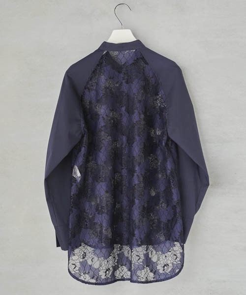 lautreamont BLEUBLANC（ロートレアモンブルーブラン）の「<lautreamont BLEUBLANC>ラグランスリーブレースシャツ≪洗濯機で洗える≫（シャツ/ブラウス・レディース・ネイビー/イエロー・11号/9号）」の15枚目の写真