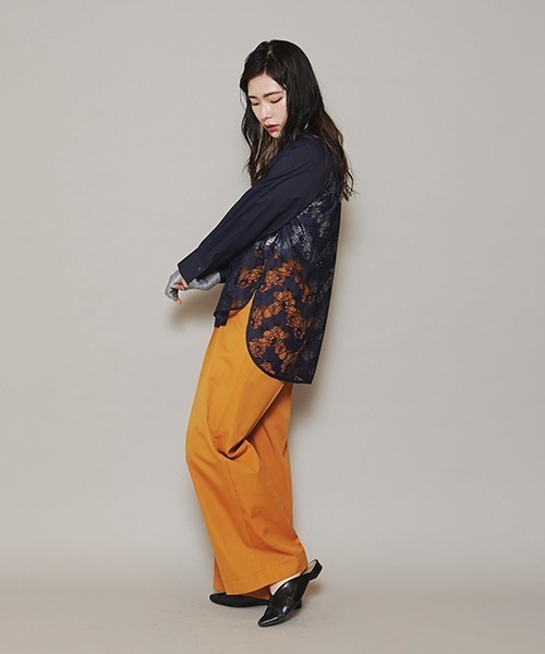 lautreamont BLEUBLANC（ロートレアモンブルーブラン）の「<lautreamont BLEUBLANC>ラグランスリーブレースシャツ≪洗濯機で洗える≫（シャツ/ブラウス・レディース・ネイビー/イエロー・11号/9号）」の14枚目の写真