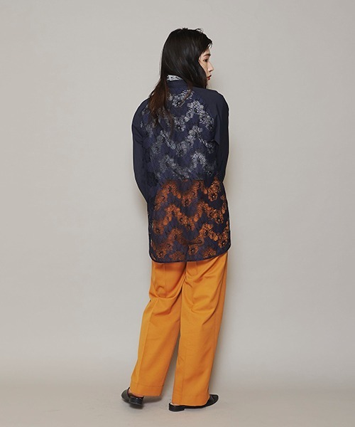 lautreamont BLEUBLANC（ロートレアモンブルーブラン）の「<lautreamont BLEUBLANC>ラグランスリーブレースシャツ≪洗濯機で洗える≫（シャツ/ブラウス・レディース・ネイビー/イエロー・11号/9号）」の10枚目の写真