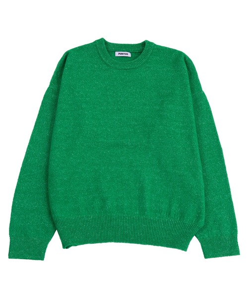 PUNYUS（プニュズ）の「クルーネックカラーニット（ニット/セーター・レディース・ブラック/ピンク/ブルー/グリーン/ダークオレンジ・1/2/4/3）」の3枚目の写真