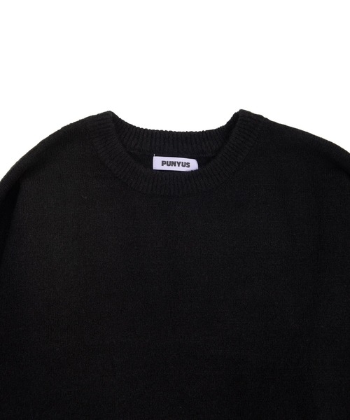 PUNYUS（プニュズ）の「クルーネックカラーニット（ニット/セーター・レディース・ブラック/ピンク/ブルー/グリーン/ダークオレンジ・1/2/4/3）」の14枚目の写真