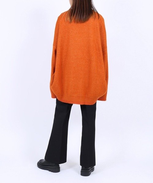 PUNYUS（プニュズ）の「クルーネックカラーニット（ニット/セーター・レディース・ブラック/ピンク/ブルー/グリーン/ダークオレンジ・1/2/4/3）」の15枚目の写真