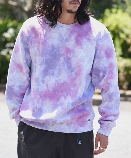 Russell Athletic（ラッセルアスレティック）の「【WEB限定/SHIPS別注】RUSSELL ATHLETIC: タイダイ クルーネック スウェット  (トレーナー)（スウェット・メンズ・ブルー/ダークグレー/パープル・LARGE/SMALL/X-LARGE/MEDIUM）」の14枚目の写真