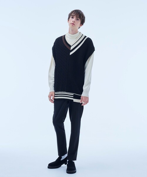 UNITED TOKYO（ユナイテッドトウキョウ）の「コンビチルデンベスト（ベスト・メンズ・ブラック/アイボリー・FREE）」の3枚目の写真