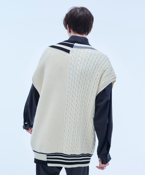 UNITED TOKYO（ユナイテッドトウキョウ）の「コンビチルデンベスト（ベスト・メンズ・ブラック/アイボリー・FREE）」の9枚目の写真