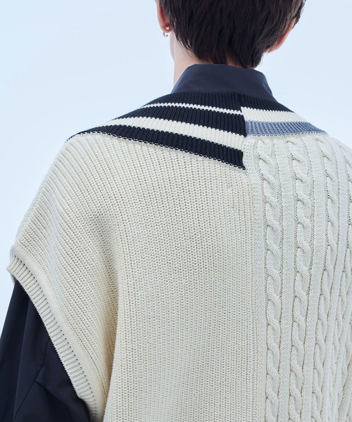 UNITED TOKYO（ユナイテッドトウキョウ）の「コンビチルデンベスト（ベスト・メンズ・ブラック/アイボリー・FREE）」の10枚目の写真