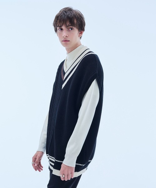 UNITED TOKYO（ユナイテッドトウキョウ）の「コンビチルデンベスト（ベスト・メンズ・ブラック/アイボリー・FREE）」の18枚目の写真