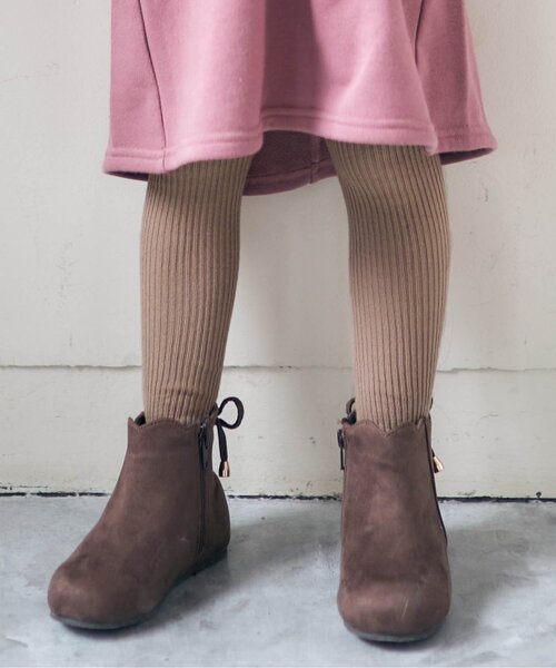 apres les cours(アプレレクール)の「リブタイツ(タイツ/ストッキング・キッズ・ベージュ/チャコール/アイボリー/グレー/ブラウン・110/120/140/90/80/100)」の5枚目の写真