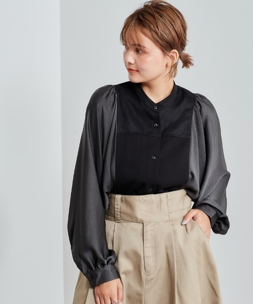 cepo（セポ）の「ミリタリーブロッキングブラウス（シャツ/ブラウス・レディース・ブラック/カーキ/オレンジ・M）」の11枚目の写真