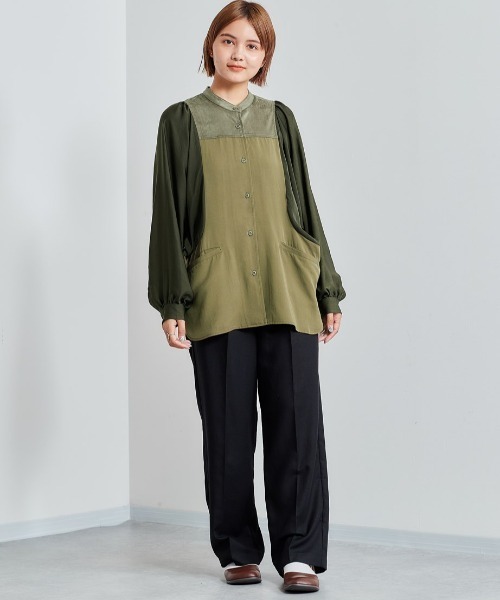 cepo（セポ）の「ミリタリーブロッキングブラウス（シャツ/ブラウス・レディース・ブラック/カーキ/オレンジ・M）」の10枚目の写真