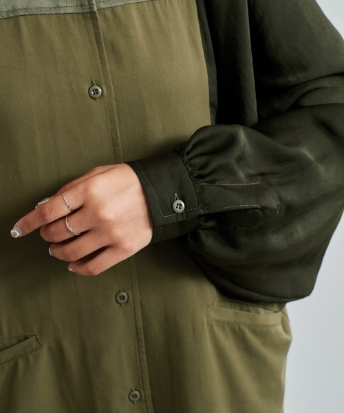 cepo（セポ）の「ミリタリーブロッキングブラウス（シャツ/ブラウス・レディース・ブラック/カーキ/オレンジ・M）」の16枚目の写真