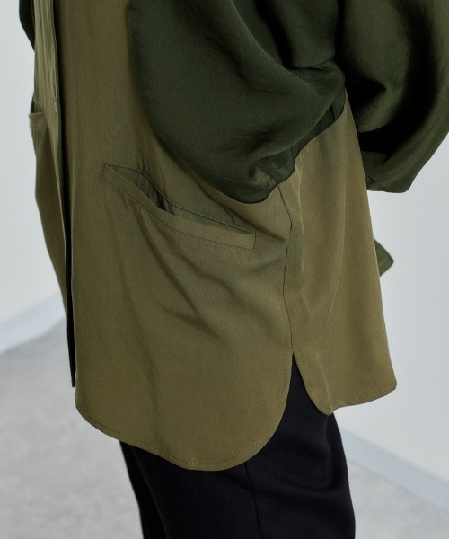 cepo（セポ）の「ミリタリーブロッキングブラウス（シャツ/ブラウス・レディース・ブラック/カーキ/オレンジ・M）」の13枚目の写真