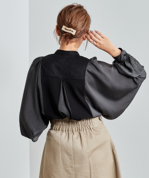 cepo（セポ）の「ミリタリーブロッキングブラウス（シャツ/ブラウス・レディース・ブラック/カーキ/オレンジ・M）」の8枚目の写真