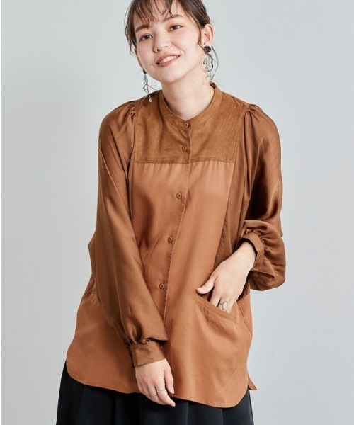 cepo（セポ）の「ミリタリーブロッキングブラウス（シャツ/ブラウス・レディース・ブラック/カーキ/オレンジ・M）」の9枚目の写真