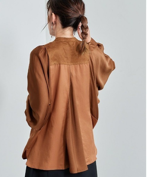 cepo（セポ）の「ミリタリーブロッキングブラウス（シャツ/ブラウス・レディース・ブラック/カーキ/オレンジ・M）」の6枚目の写真