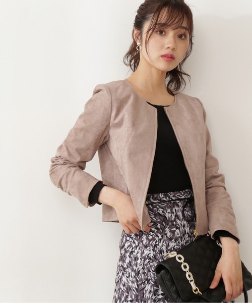 PROPORTION BODY DRESSING（プロポーションボディドレッシング）の「フェイクスエードノーカラーブルゾン/1211255903（テーラードジャケット・レディース・ブラウン/グレー・SMALL/MEDIUM）」の12枚目の写真