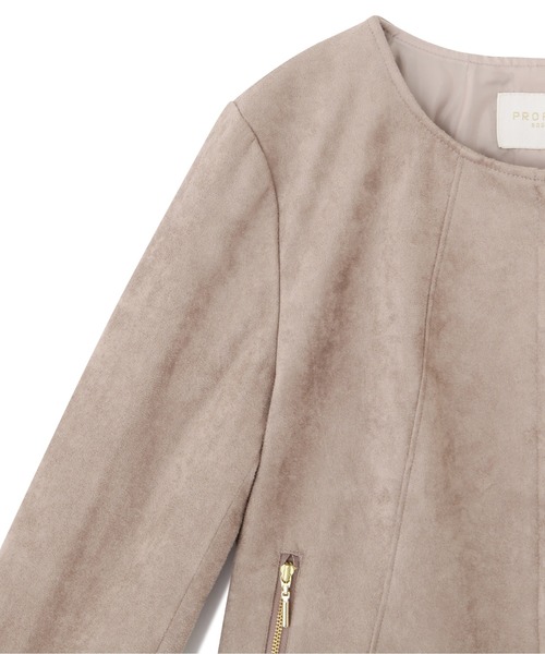 PROPORTION BODY DRESSING（プロポーションボディドレッシング）の「フェイクスエードノーカラーブルゾン/1211255903（テーラードジャケット・レディース・ブラウン/グレー・SMALL/MEDIUM）」の11枚目の写真