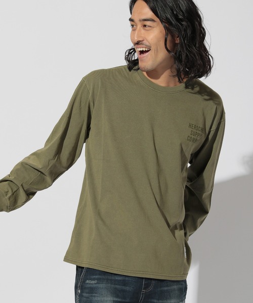 Herschel Supply（ハーシェルサプライ）の「【HERSCHEL SUPPLY （ハーシェルサプライ）×BAYFLOW】ピグメント l/S TEE（Tシャツ/カットソー・メンズ・ブラック/ブラウン/カーキ・MEDIUM/LARGE）」の3枚目の写真