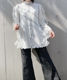 lilLilly | リブフリルワンピース（長袖）(ワンピース)