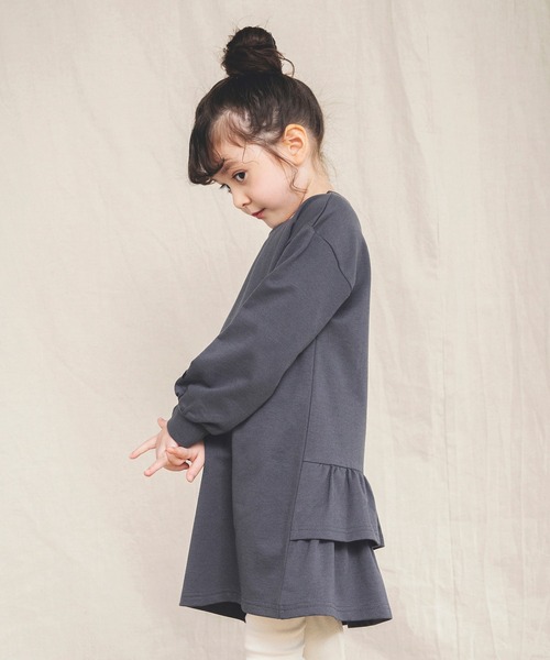 BRANSHES（ブランシェス）の「【WEB限定】バック裾フリルデザイン長袖ワンピース（ワンピース・キッズ・チャコールグレー/ライトベージュ/ラベンダー/ピンク・110/120/130/140/100/150）」の17枚目の写真