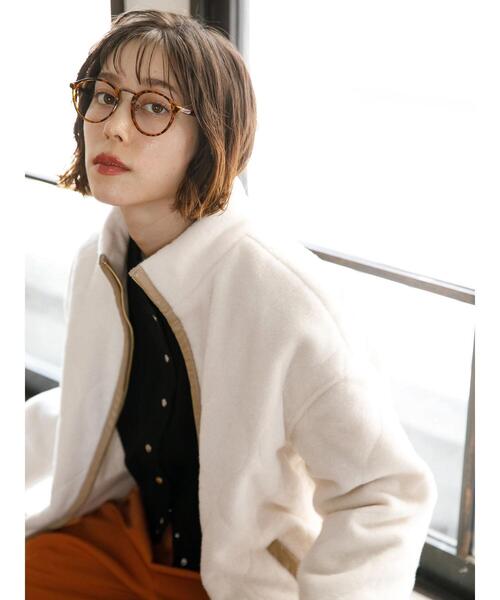 koe(コエ)の「合皮パイピングキルティング中綿コート*(ステンカラーコート・レディース・グレイッシュベージュ/オフホワイト・FREE)」の21枚目の写真