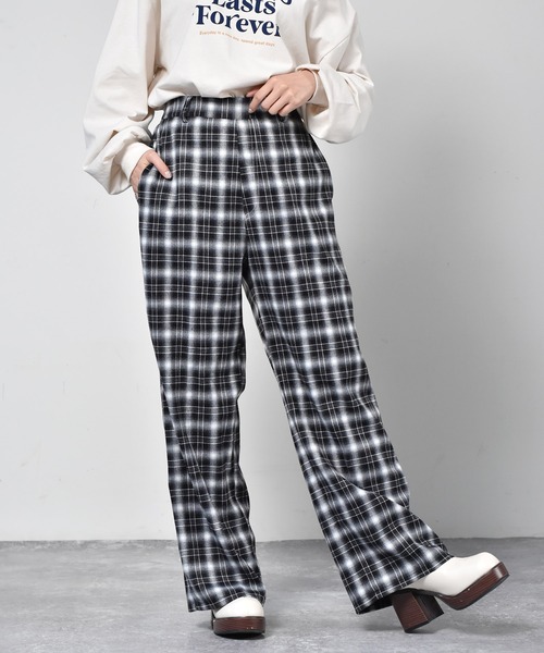 ems excite（エムズエキサイト）の「ネルチェックパンツ（その他パンツ・レディース・ブラック/ブラウン/グリーン・FREE）」の2枚目の写真