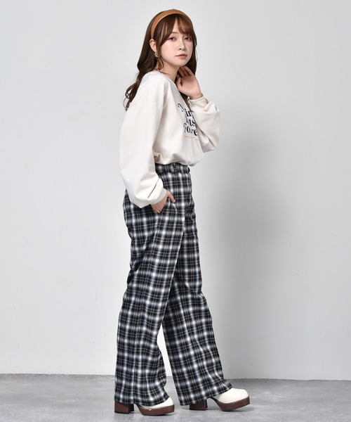 ems excite（エムズエキサイト）の「ネルチェックパンツ（その他パンツ・レディース・ブラック/ブラウン/グリーン・FREE）」の6枚目の写真