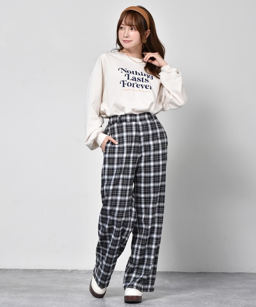 ems excite（エムズエキサイト）の「ネルチェックパンツ（その他パンツ・レディース・ブラック/ブラウン/グリーン・FREE）」の7枚目の写真