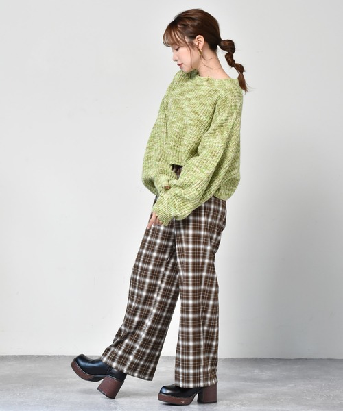 ems excite（エムズエキサイト）の「ネルチェックパンツ（その他パンツ・レディース・ブラック/ブラウン/グリーン・FREE）」の8枚目の写真