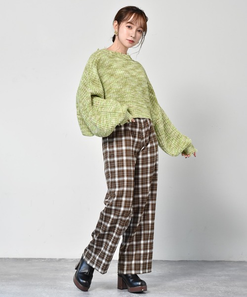 ems excite（エムズエキサイト）の「ネルチェックパンツ（その他パンツ・レディース・ブラック/ブラウン/グリーン・FREE）」の9枚目の写真