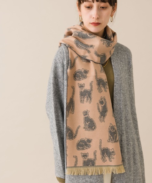 KATHARINE ROSS(キャサリンロス)の「【KATHARINE ROSS】P.CORNILLON 猫柄ジャガードストール(ストール/ショール・レディース・グレー/ホワイト/ブラウン・MEDIUM)」の10枚目の写真